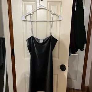 Skylar + Madison Silver Velvet Mini Dress